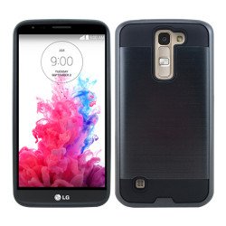 LG K10 Premier LTE Iron Shield Hybrid Case (Black)